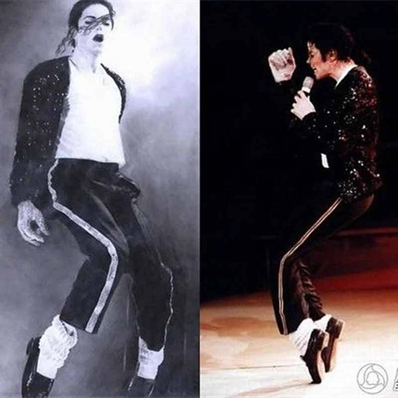 MJ Michael Jackson Black Billie Jean Entertainers Straight Golden trousers Casual cropped jeans Elasticity Ankle-Length pants Men’s Clothing 6f6cb72d544962fa333e2e: 25|26|27|28|29|30|31|32|33|34|35|36
