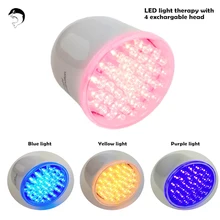 4 color Photon LED Skin Rejuvenation Red Blue Yellow Light Skin Care Tighte IPL Acne Collagen Whitening Therapy Device for face 4 head changeable blue red yellow green led bio photon therapy skin rejuvenation acne wrinkle freckle remover massager machine