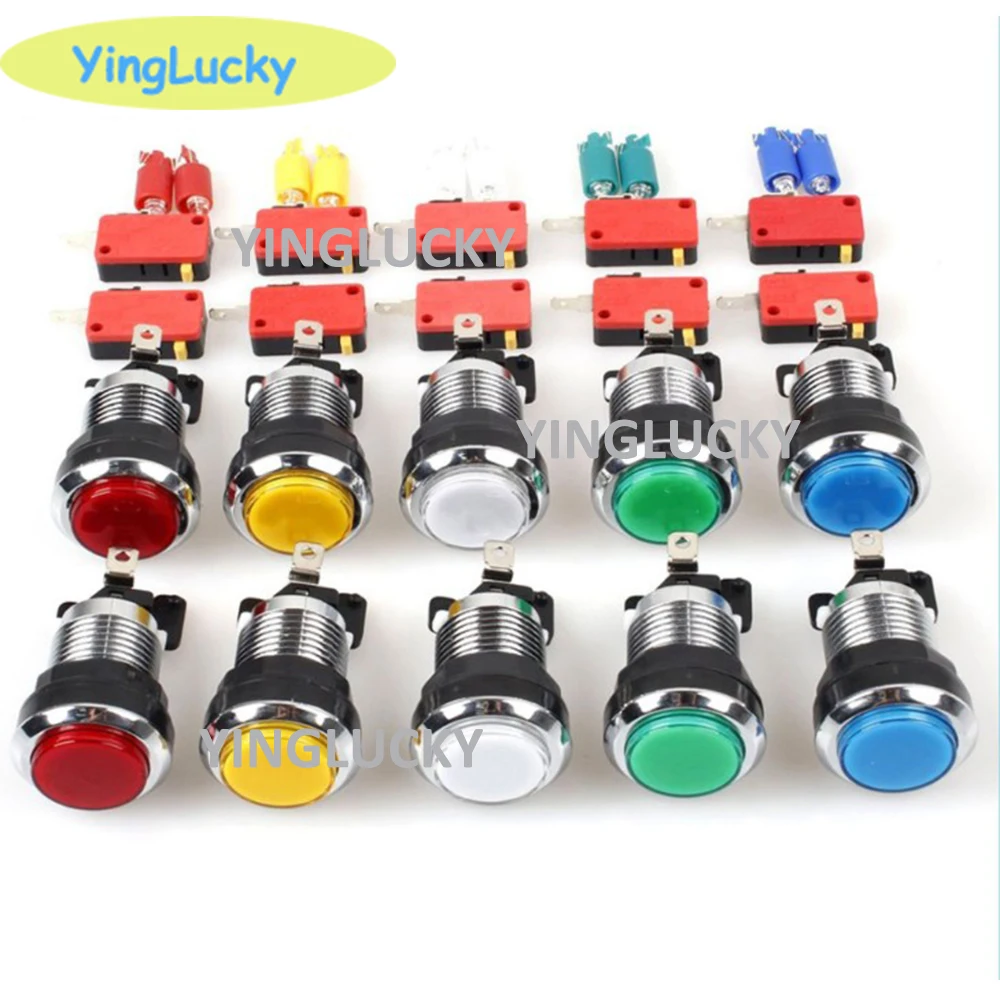 

1pcs 33mm Push Button Arcade Button Led Micro Switch Momentary Illuminated 12v Power Button Switch