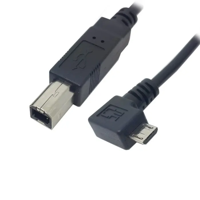 

Left Angled 90 Degree Micro USB OTG to Standard B Type Printer Scanner Hard Disk Cable 60cm