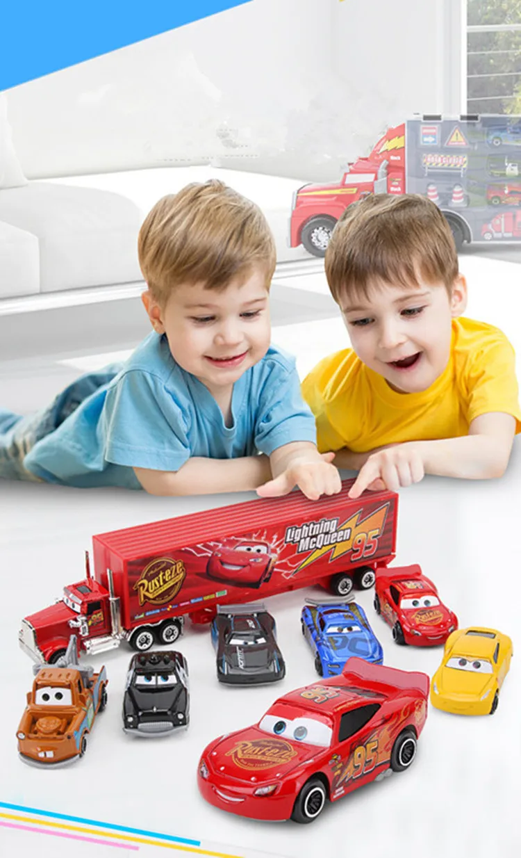 7 шт./компл. disney Pixar машина 3 Lightning McQueen Джексон Storm Материал Мак дядя грузовик 1:55 литья металла модель автомобиля