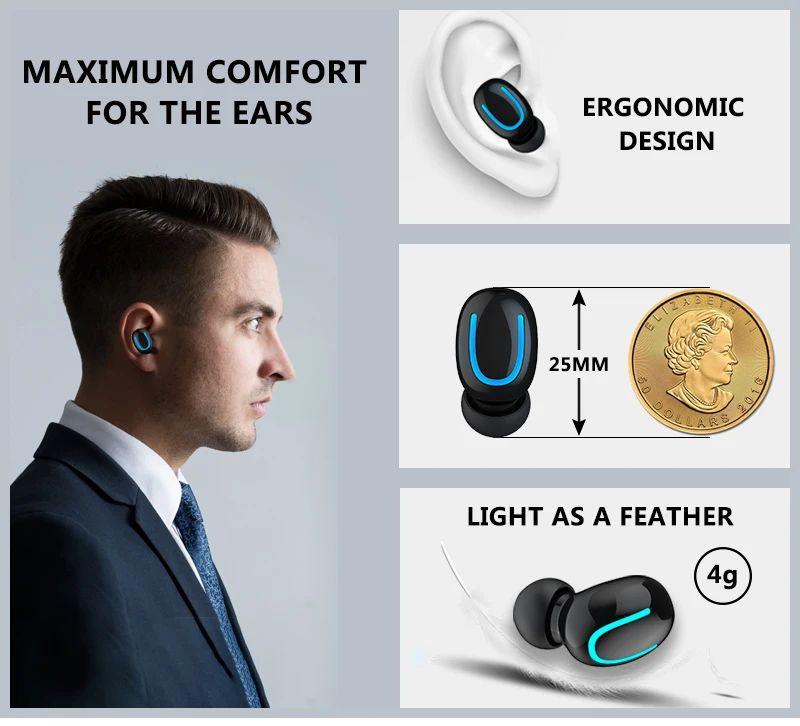 Bluetooth Earphones TWS Wireless Blutooth 5.0 Earphone Handsfree Headphone Sports Earbuds Gaming Headset Phone PK HBQ