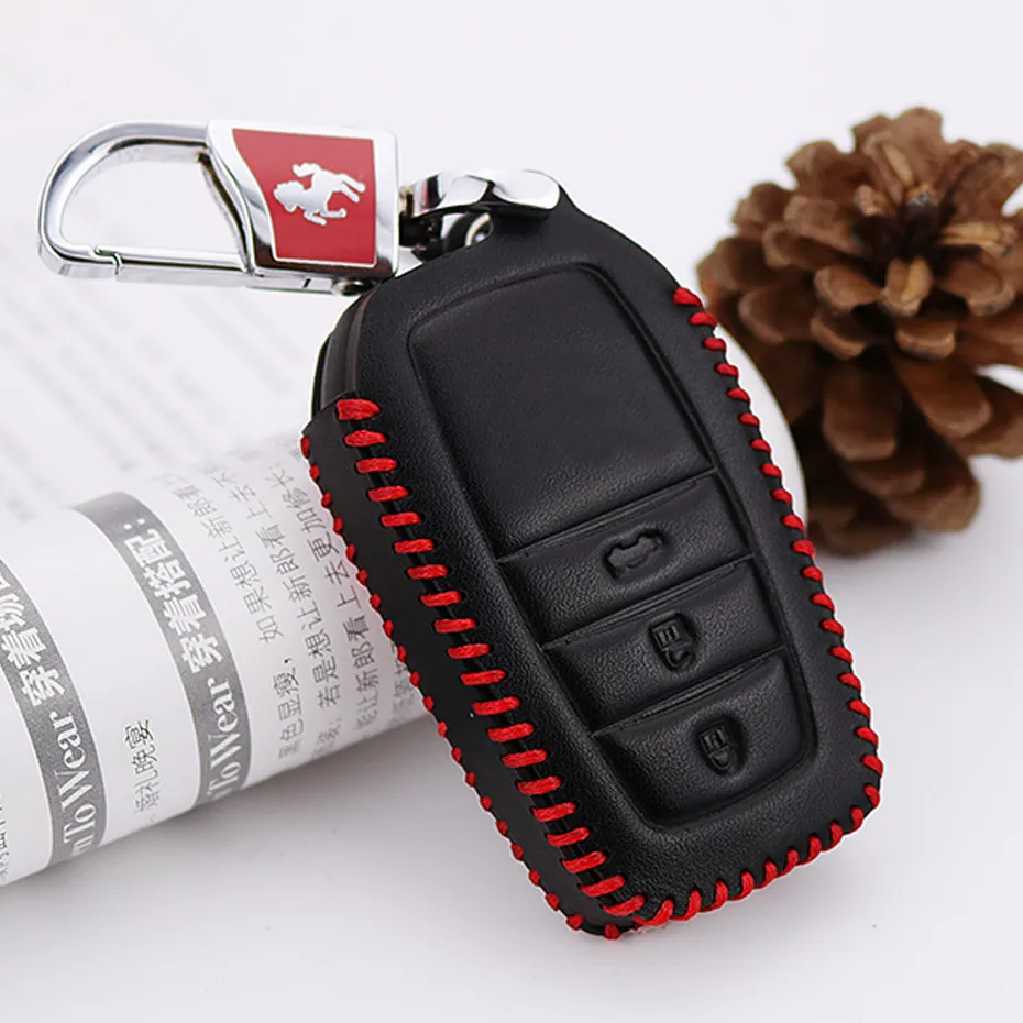 Кожаный чехол для автомобильных ключей Toyota Highlander Land Cruiser риец RAV4 Camry Prado Hilux Fortuner
