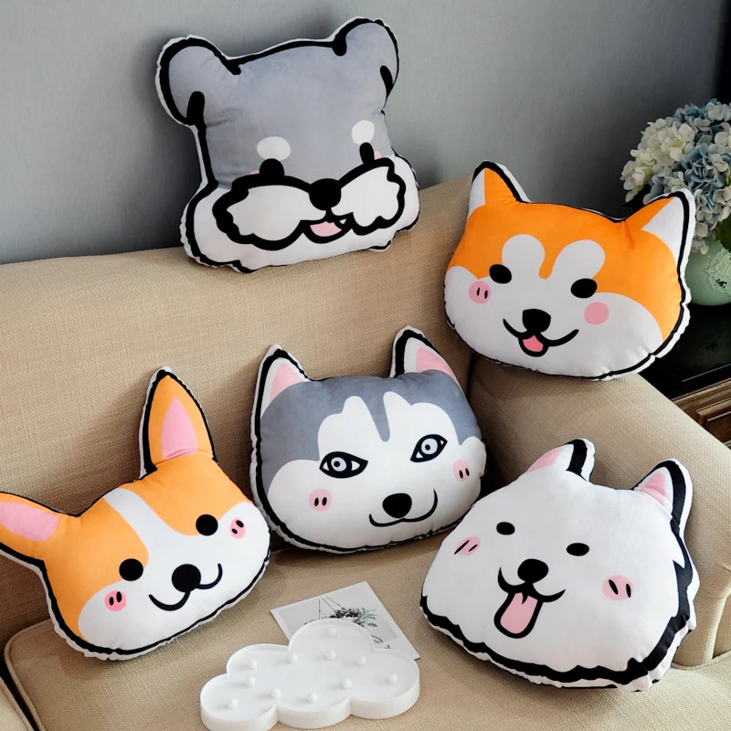 

dog pillow cute Shiba Inu Corgi dog throw pillow & cushion home soft decoration pillow emoji animal car pillow gift for kids