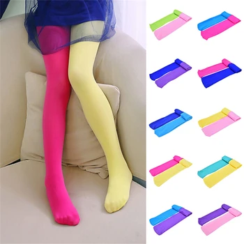 

Girls candy color tights for baby kids cute velvet pantyhose contrast Combination color girl spring/autumn warm dance stockings