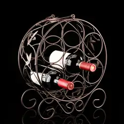 7 бутылочки Настольный красный полка для вина металла дисплей держатель бутылки хранения Организатор Декор классический стиль