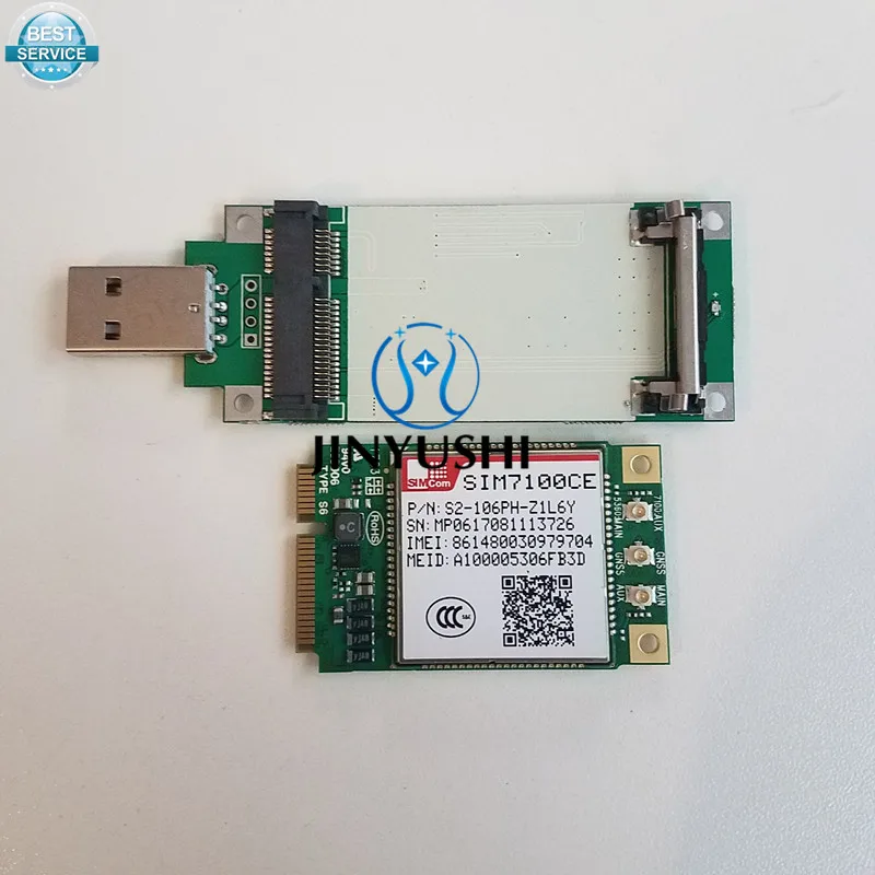 Quad-band do Módulo em Estoque Jinyushi para Sim7100ce + Usb Adaptador Mini Pcie Novo & Original Tdd-lte – Fdd-lte Wcdma Embutido 4g 100%