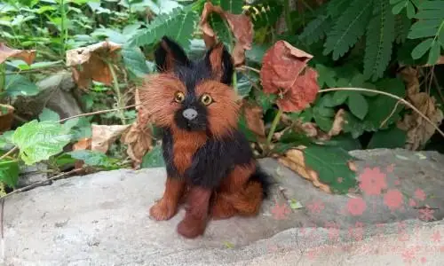 

simualtion dog 13x10cm squatting Wolfhound wolf-dog model polyethylene & furs resin handicraft decoration toy gift a2384