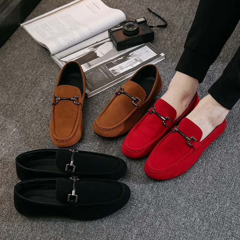 

Original Moccasins Gommino Leather Driver Sylvie Web Buckle Loafer Slipper Men Casual Driving Business Sapato 2019 Luxury Shoes