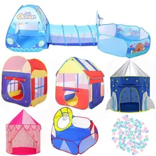 3 в 1 детская игровая палатка, Детские тоннельные палатки, морские шары, бассейн, яма, большой Тройник, складная детская игровая палатка для детей