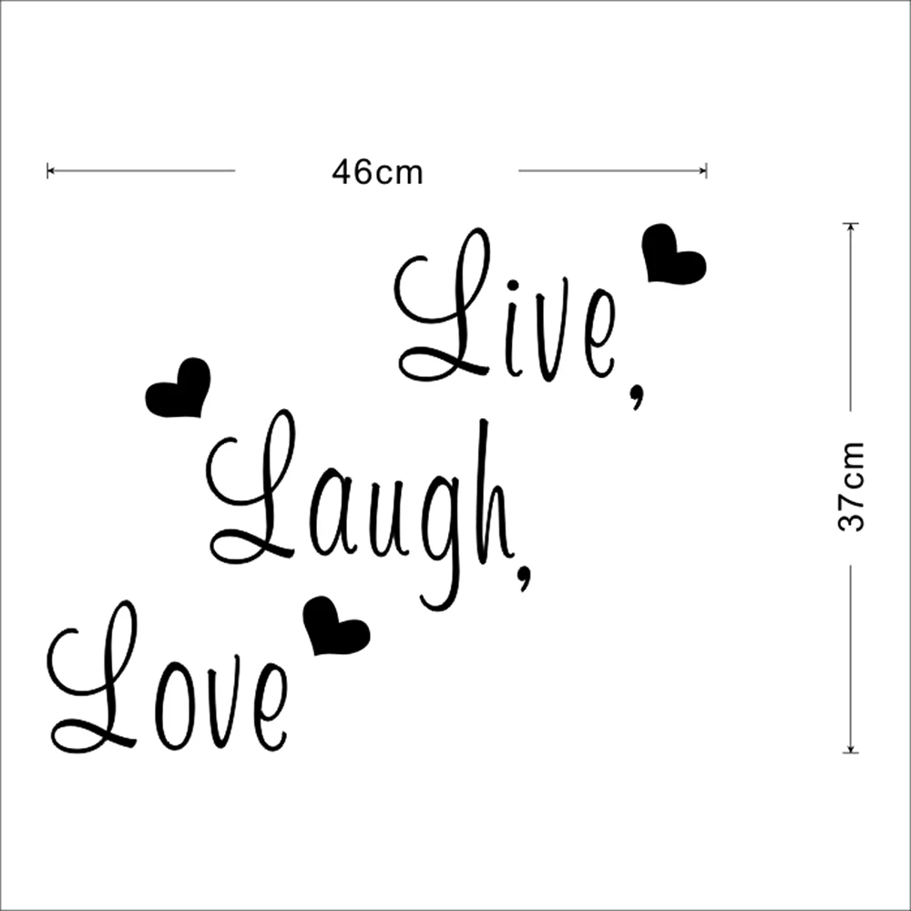 Простая модная английская виниловая наклейка на стену с надписью «Live laughe Love», креативная виниловая наклейка на стену для спальни, гостиной, домашнего декора
