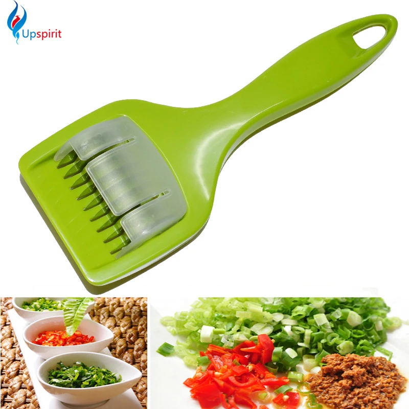 

Upspirit Stainless Steel Blade Green Onion Chopper Slicer Garlic Coriander Cutter Kitchen Accessories Gadgets Cooking Tools
