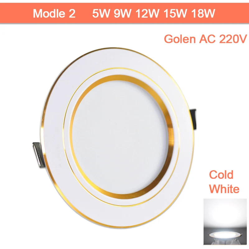 smart led downlights Downlight gold Silver White Ultra Thin Aluminum led downlight 3W 5W 9W 12W 15W 18W AC220V 240V Round Recessed LED Spot Lighting flush ceiling lights Downlights