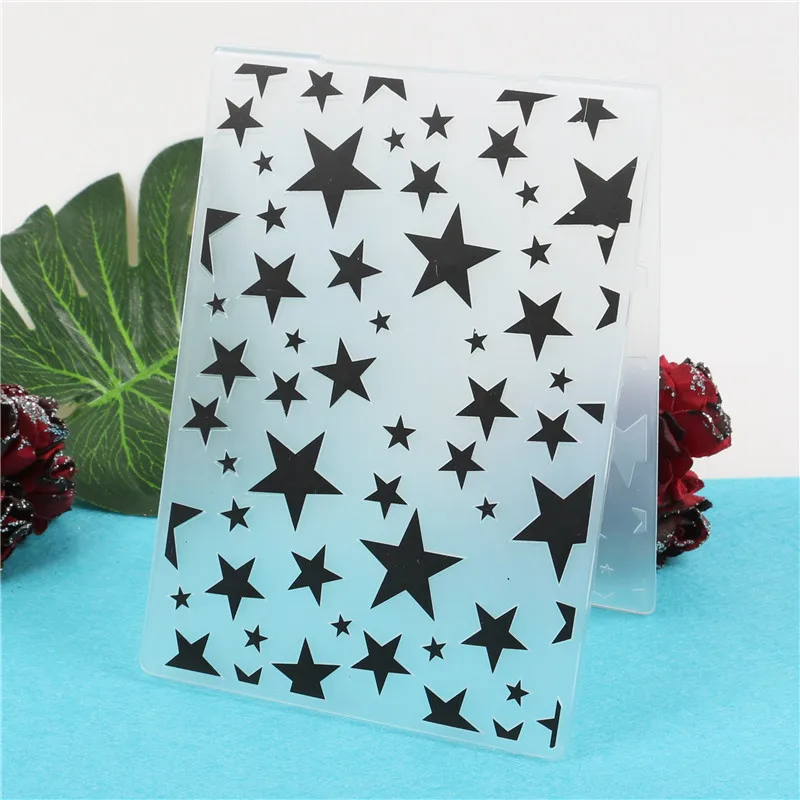 

Star Plastic Embossing Folder Scrapbooking Paper Card Making Craft Template DIY Photo Album Decor
