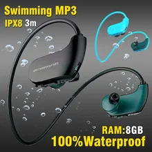 Водонепроницаемый MP3 Плавание Наушники IP68 MP3 музыкальный плеер спортивные наушники устойчивое наушники Оперативная память 8 GB USB Портативный Динамик