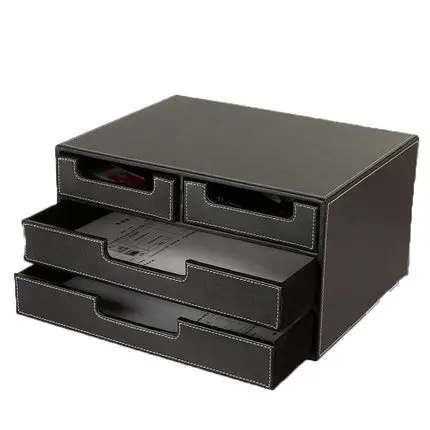 

Imitation Leather storage box a4 desktop storage box stationery finishing box