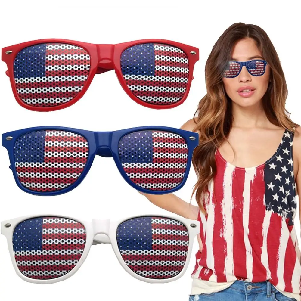 

1PC/3PC American Flag USA Patriotic Design Plastic Shutter Glasses Shades Sunglasses for Independence Day Party Decoration #007