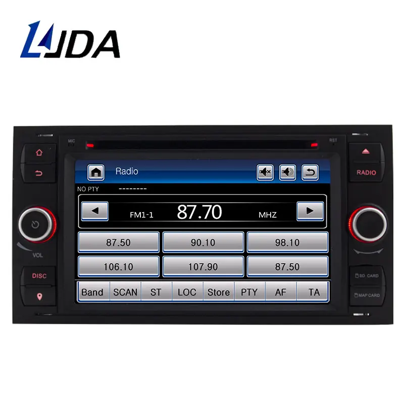Top LJDA 2 Din Car Radio For Ford Mondeo Focus Focus 2 Transit C-MAX S-MAX Fiesta GPS Navigation Multimedia DVD CD Player Stereo RDS 2