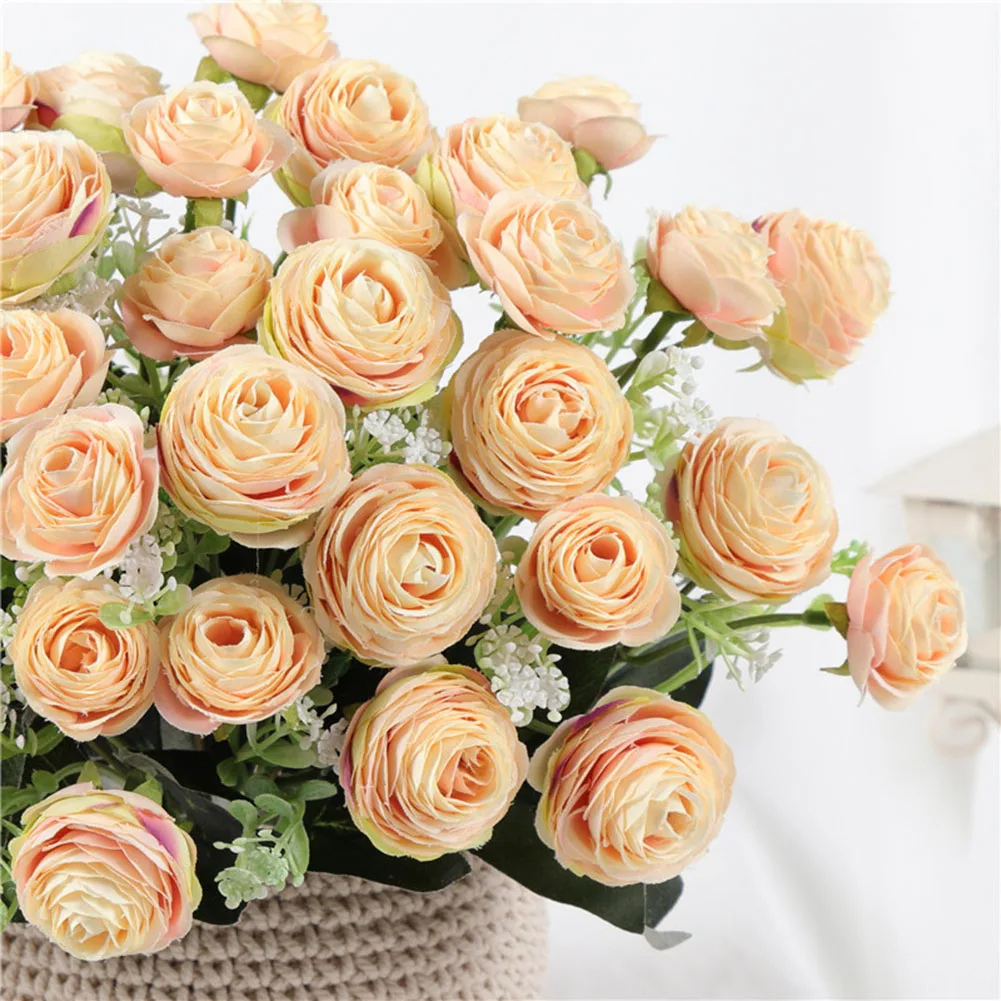 5 Forks 10 Heads Flower Small Camellia Artificial Flowers Bouquet for Home Garden Wedding Decoration Silk Fake Flowers Decor 5 Forks 10 Heads Flower Small Camellia Artificial Flowers Bouquet for Home Garden Wedding Decoration Silk Fake Flowers Decor