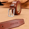 Cinturón de cuero genuino de vaca para hombre, cinturón informal, hebilla de lujo de diseñador, color negro ► Foto 3/6