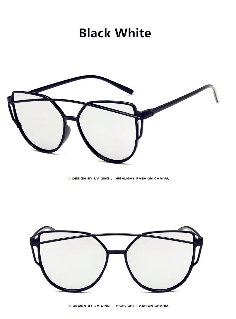 2019 New Sexy Ladies Cat Eye Sunglasses Women Fashion Clear Eyewear Metal Frame Sun Glasses For Female UV400