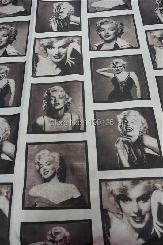 

145x100cm Sexy Marilyn Monroe Linen Fabric Vintage Home Textile Unique Sewing Designer Fabrics for Sofa Table Fabric patchwork