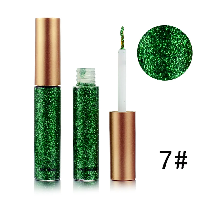 OSHIONER 10 Colors Glitter Liquid Eyeliner Long Lasting Waterproof Shimmer Sparkling Metallic Colorful Eyeliner Pen Eye Shadow