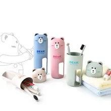 Многофункциональный дорожный костюм милый медведь Пшеничная солома портативный чехол для зубной щетки спринцовка органайзер для зубной щетки с зубной щеткой es