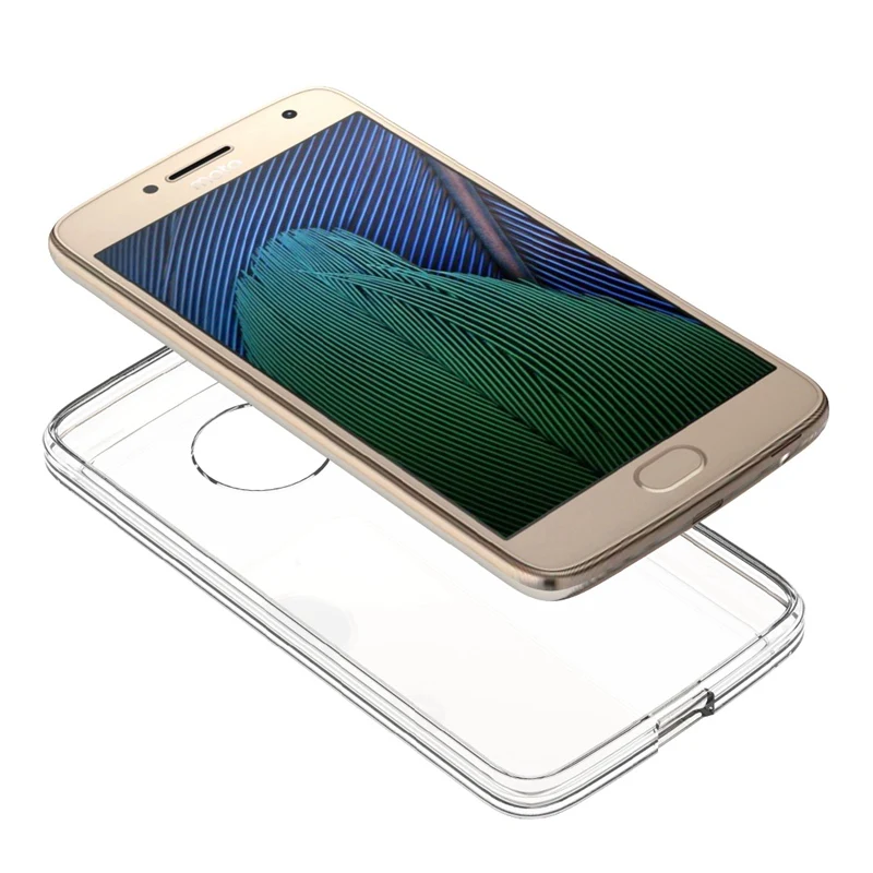 Прозрачный чехол для Motorola Moto G5 / Plus + кристально прозрачная задняя крышка