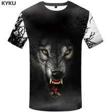 KYKU Brand Wolf T-shirt Pattern Shirt 3d T shirt Men Clothes 2018 Funny T shirs Punk Tshirt Streetwear Fashion Clothing Summer british style old tree and single wolf pattern t shirt for men m