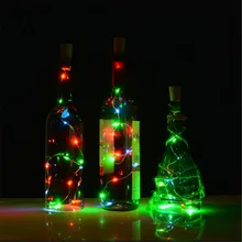 Guirlande LED en fil de cuivre de 2M, guirlande de lumières féeriques, bouteille artisanale en verre, décoration pour nouvel an, noël, mariage, saint valentin