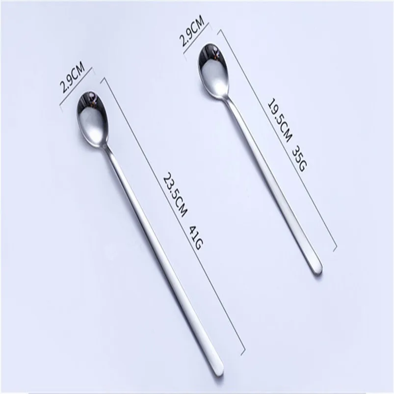 Coffee Latte Spoon Food Grade Stainless Steel Long Handle Glass Ice Cream Sundae Tea Spoon Kitchen Tableware R08 (1)