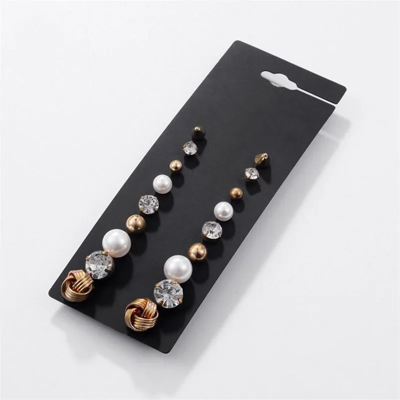 Simple earrings 9 pairs fashion combination metal earrings