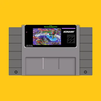 

Turtles IV Turtles In Time 16 bit Big Gray Game Card For NTSC Game Player