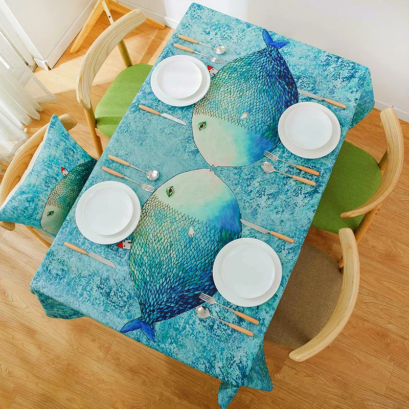 

Nordic cartoon table cloth Cotton and linen dormitory desk Children's round table cover coffee table Rectangular tablecloths