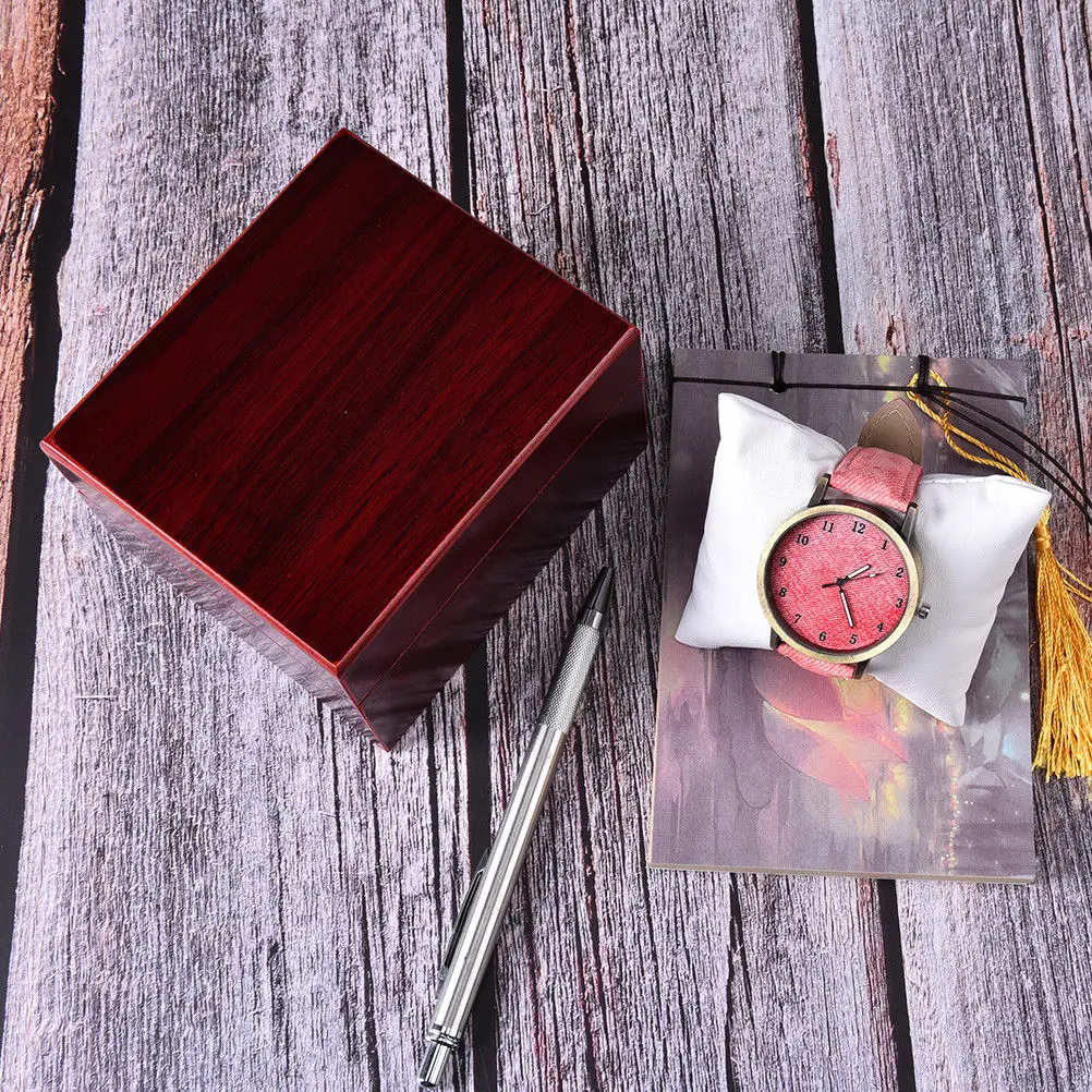 Модные роскошные деревянные часы шкатулки для хранения и переноски Подарочная коробка с подушкой