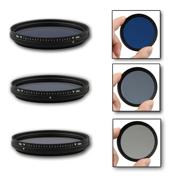 Cheap FOTGA 52mm Slim Adjustable Color Fader ND Blue Lens Filter Light Reducing