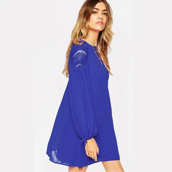 

Quality Casual Tees Women Blue Polyester Shirt Ladies Long Sleeves Summer Loose O-Neck T-shirt Daily Clothing Female T-shirts