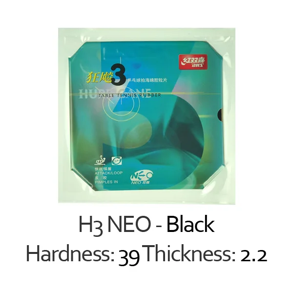 DHS Hurricane 3 NEO(H3 NEO) резиновая губка для настольного тенниса - Цвет: Black H39 T2.2