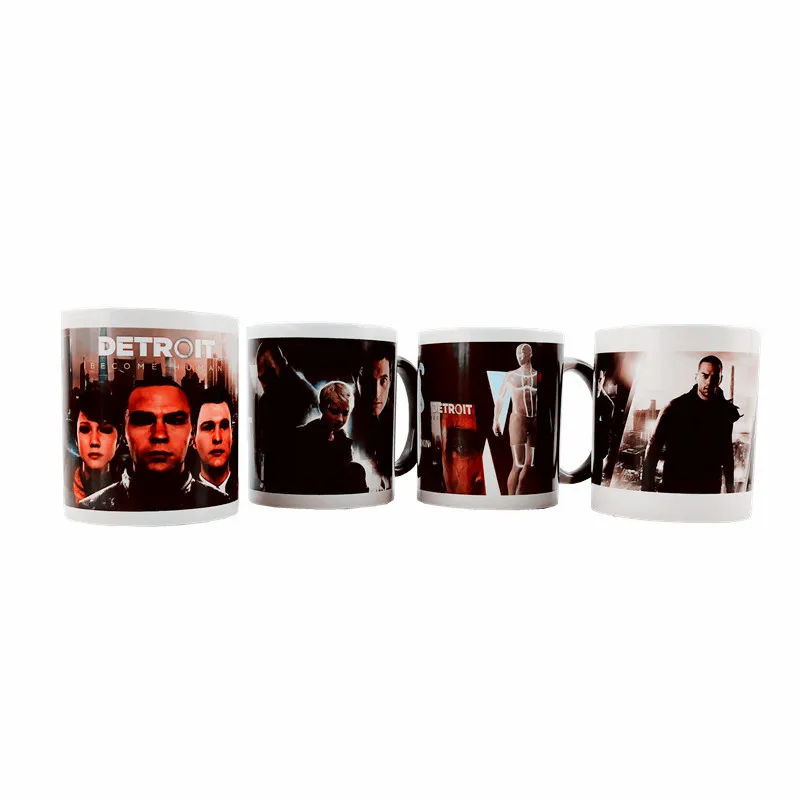 

Hot sale Detroit become human office family dance party cup Creative Color Changing Sturdy Ceramic handle tea milk coffee mug