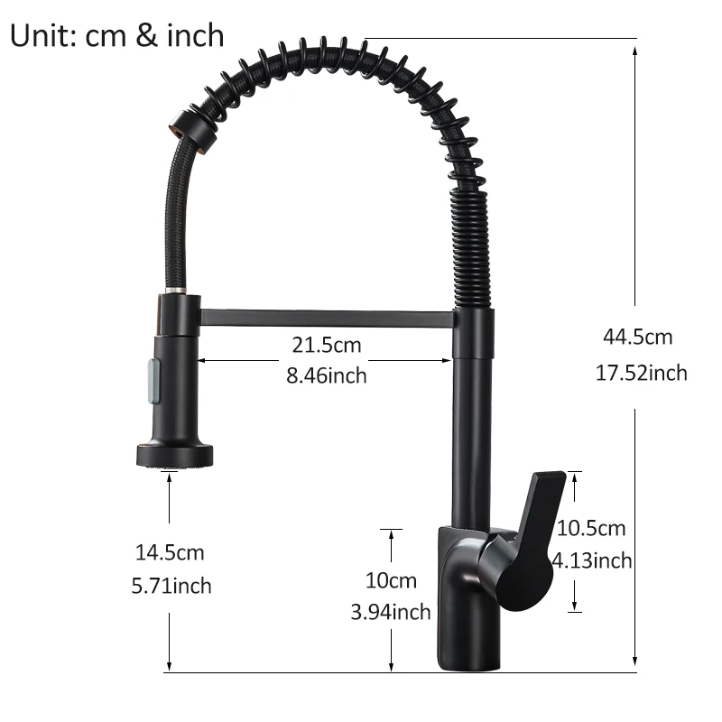  Quyanre Matte Black Nickel Pull Out Spring Kitchen Faucet Single Handle Mixer Tap 360 Rotation Hot  - 32950369668