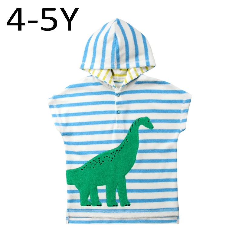 Детское банное полотенце с капюшоном, детское милое пончо, пляжная одежда для бассейна, детский банный халат, мультяшное полотенце для маленьких мальчиков и девочек, купальное полотенце - Цвет: Dinosaur 4 to 5 Year