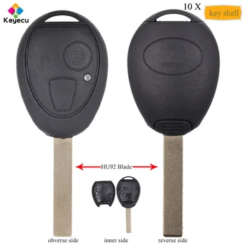 

KEYECU 10PCS/Lot Remote Car Key Shell Case With 2 Buttons & HU92 Blade - FOB for Rover MG for BMW Mini One Cooper R50 ZT ZR 75