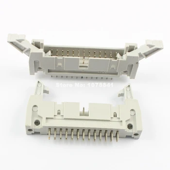 

100 Pcs Per Lot 2.54mm Pitch 2x13 Pin 26 Pin Male Straight Ejector Header Connector With Latch