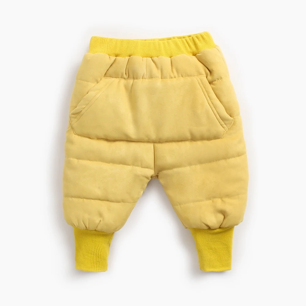 Штаны для малышей зимние брюки с большими карманами для маленьких девочек и мальчиков плотные теплые хлопковые плюшевые брюки для малышей одежда для малышей Новогодняя одежда