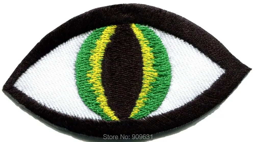Eye eyeball tattoo biker horror goth punk emo retro applique iron-on patch (7.3-3.9 cm)