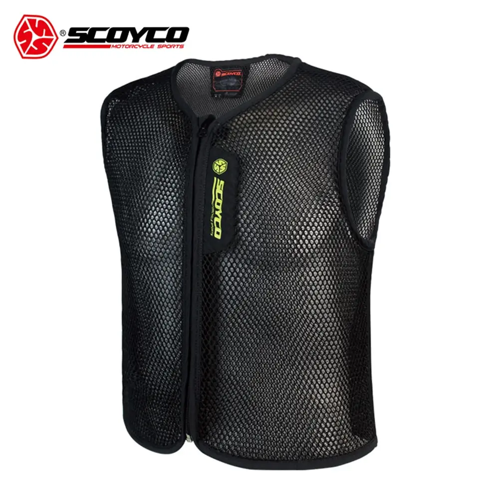 

SCOYCO Motorcycle Vest Protective Gear Motorbike Waistcoats Jacket Black Breathable Motorcycle Vest Grid Material Motorbike Vest