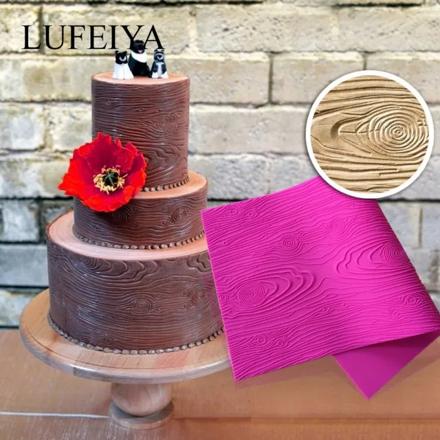 Woodgrain Fondant Impression Mat Tree Bark Silicone Cake