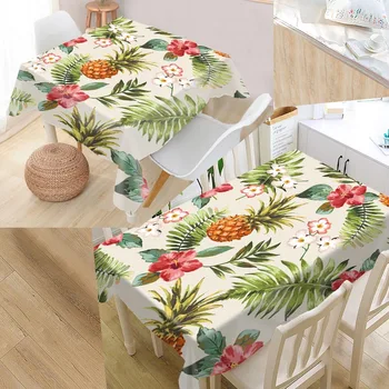 

High Quality Custom Flower background Tablecloth Rectangular Waterproof Dustproof For Kitchen Home Decoration Table Cover