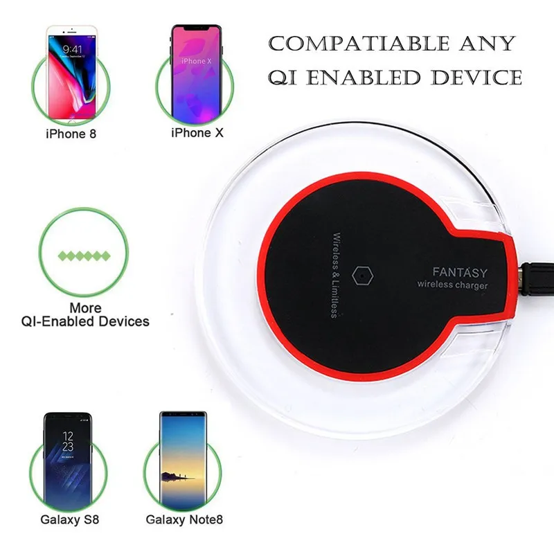 

SCELTECH Qi Wireless Charger for iPhone X/XS Max XR 8 Plus Visible Element Wireless Charging pad for Samsung S8 S9/S9+ Note 9